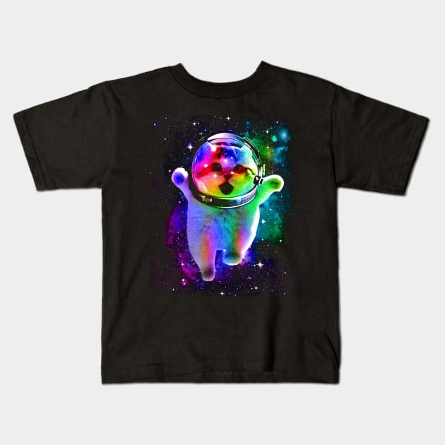 Space kitten Kids T-Shirt by clingcling